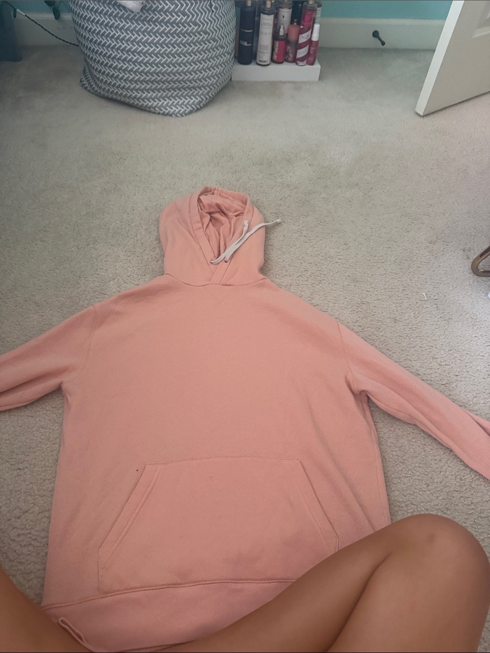 Express Blush Pink Hooded Pullover Sweatshirt